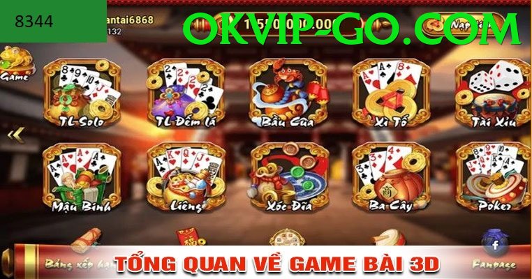 Game Bài 3D - okvip - Đồ họa đỉnh cao